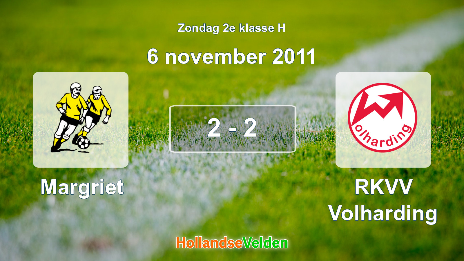 Gespeelde wedstrijd: Margriet - RKVV Volharding 2 - 2 (6 november 2011)