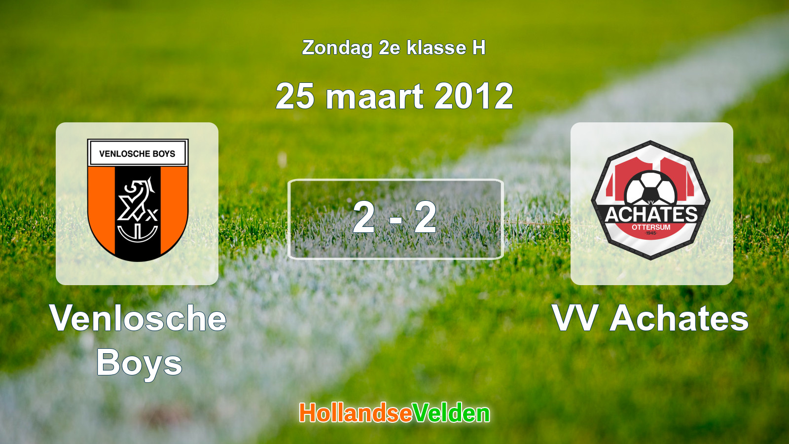 Gespeelde wedstrijd: Venlosche Boys - VV Achates 2 - 2 (25 maart 2012)