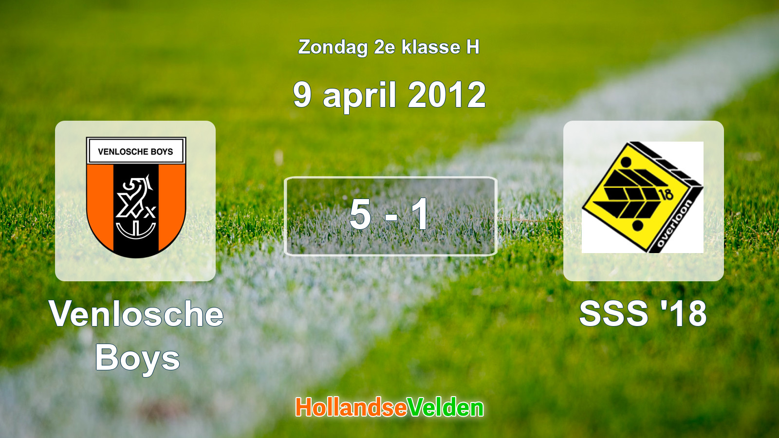 Gespeelde wedstrijd: Venlosche Boys - SSS '18 5 - 1 (9 april 2012)