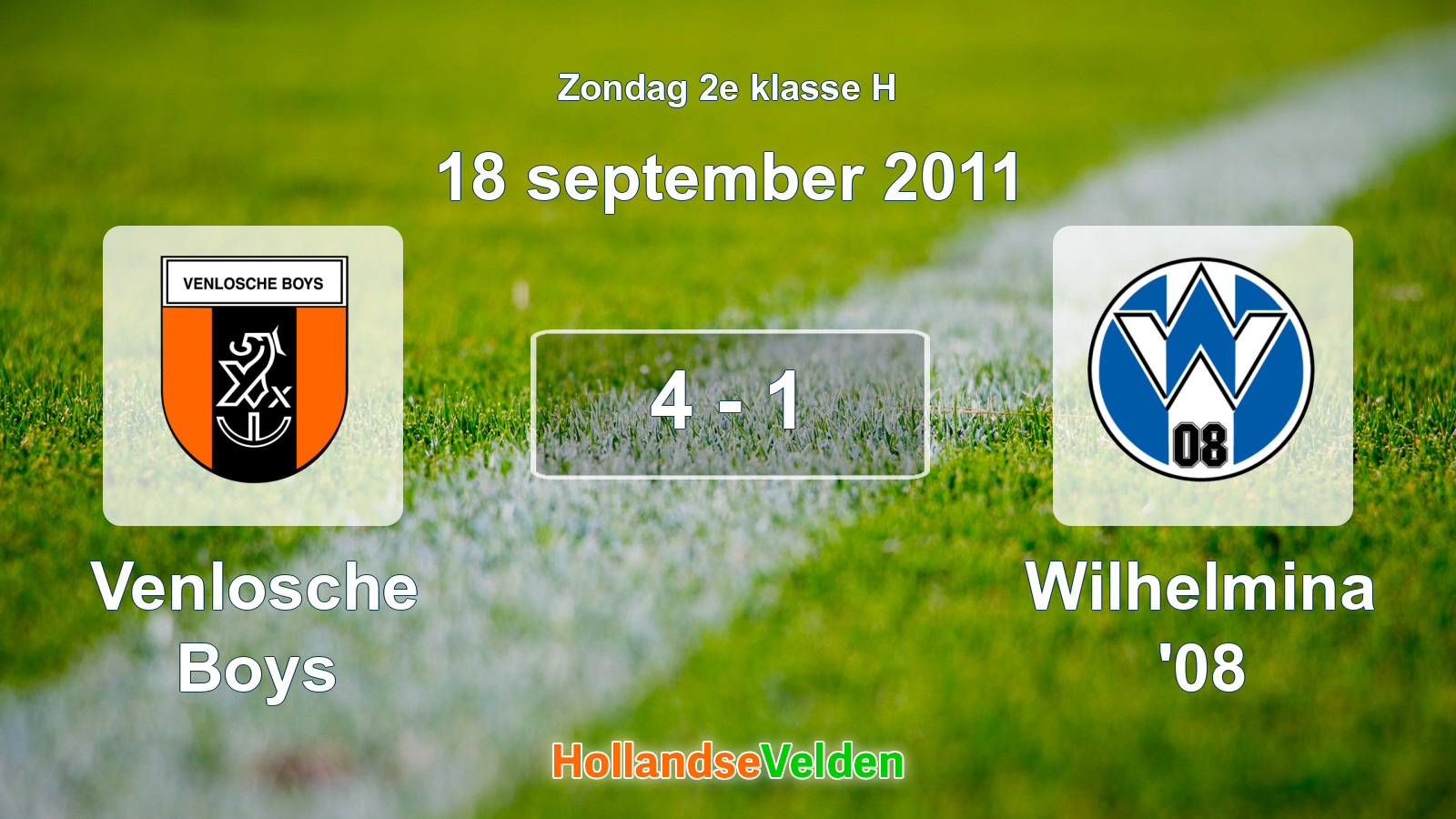 Gespeelde wedstrijd: Venlosche Boys - Wilhelmina '08 4 - 1 (18 september 2011)