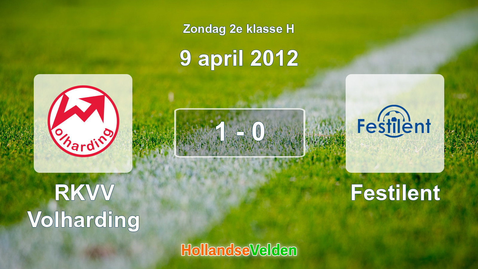 Gespeelde wedstrijd: RKVV Volharding - Festilent 1 - 0 (9 april 2012)