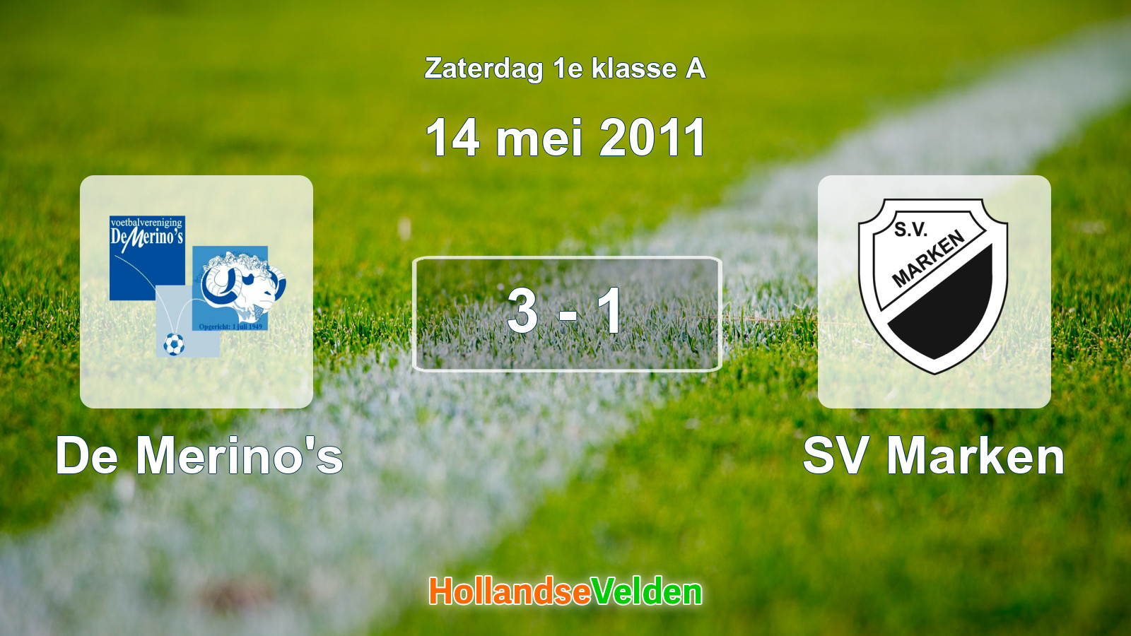 Gespeelde wedstrijd: De Merino's - SV Marken 3 - 1 (14 mei 2011)
