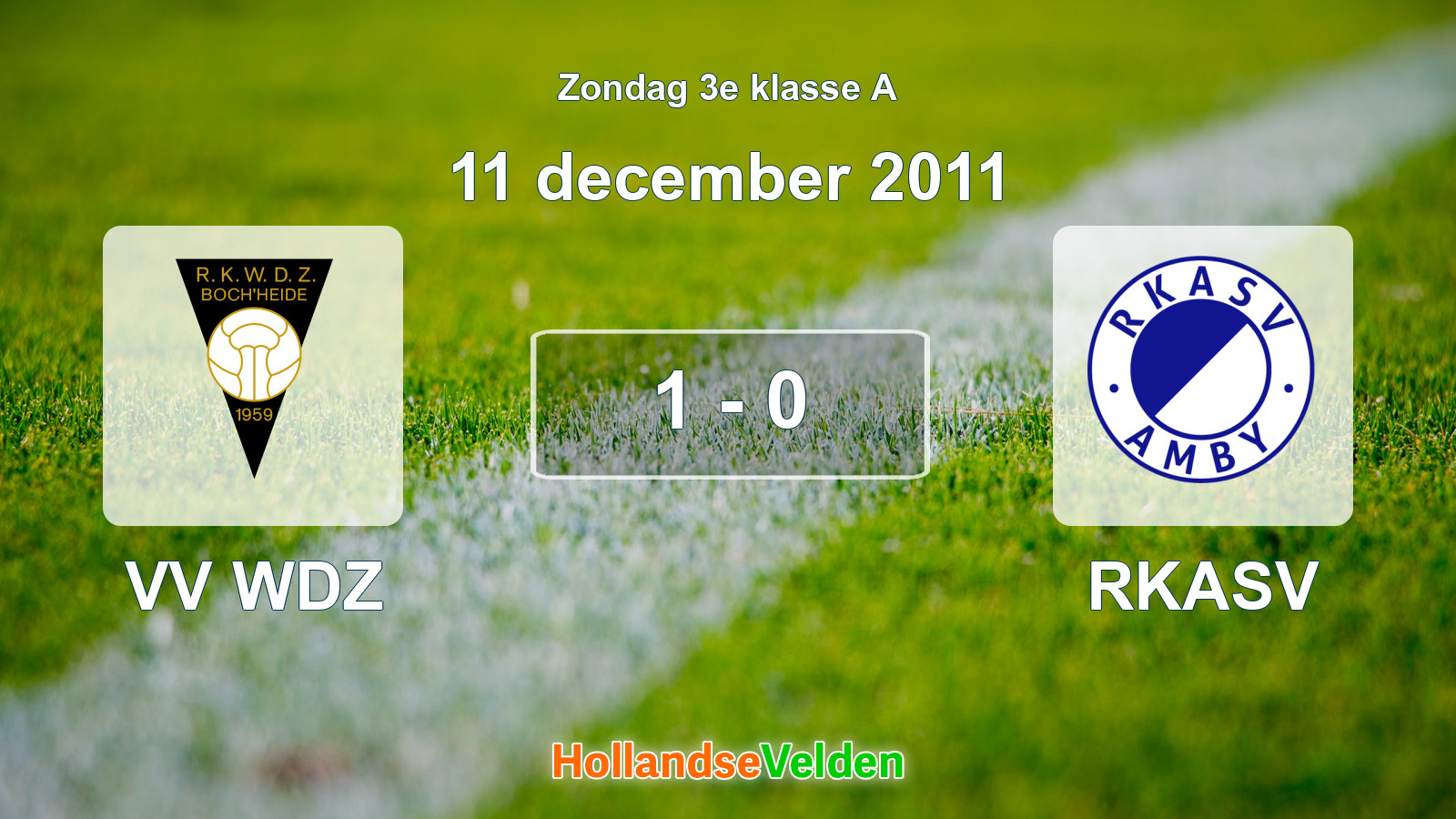 Gespeelde wedstrijd: VV WDZ - RKASV 1 - 0 (11 december 2011)