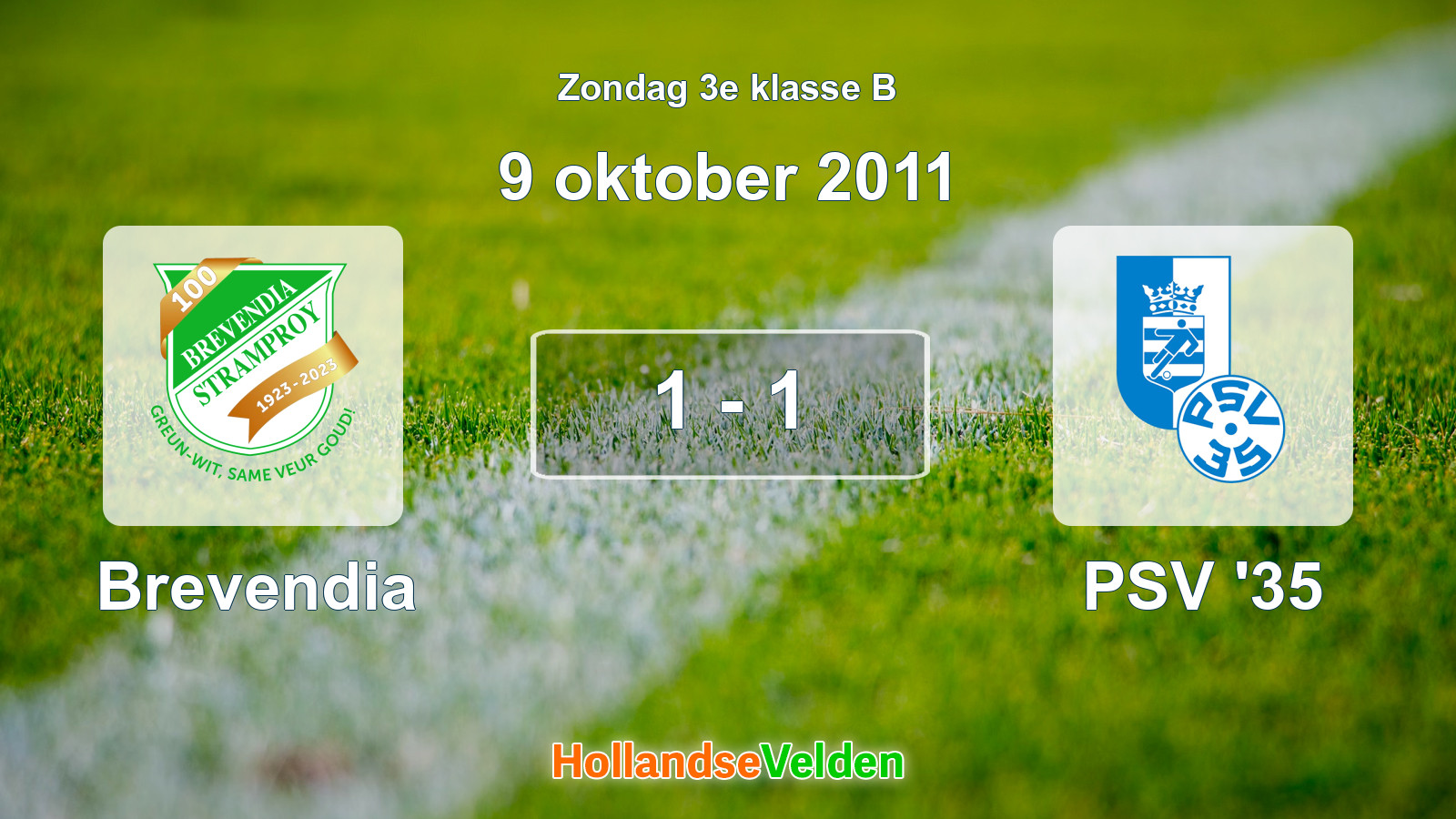 Gespeelde wedstrijd: Brevendia - PSV '35 1 - 1 (9 oktober 2011)