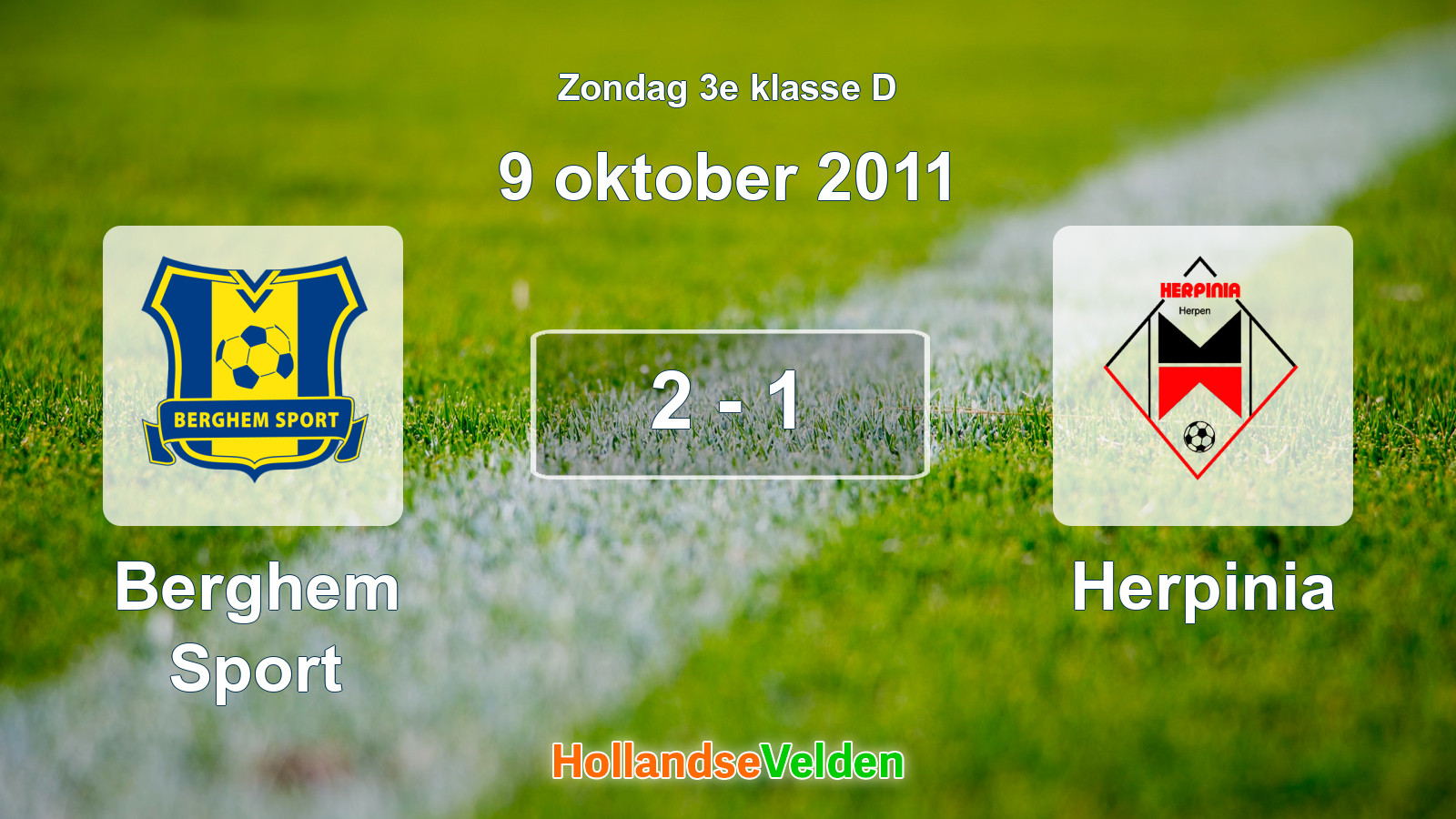 Gespeelde wedstrijd: Berghem Sport - Herpinia 2 - 1 (9 oktober 2011)