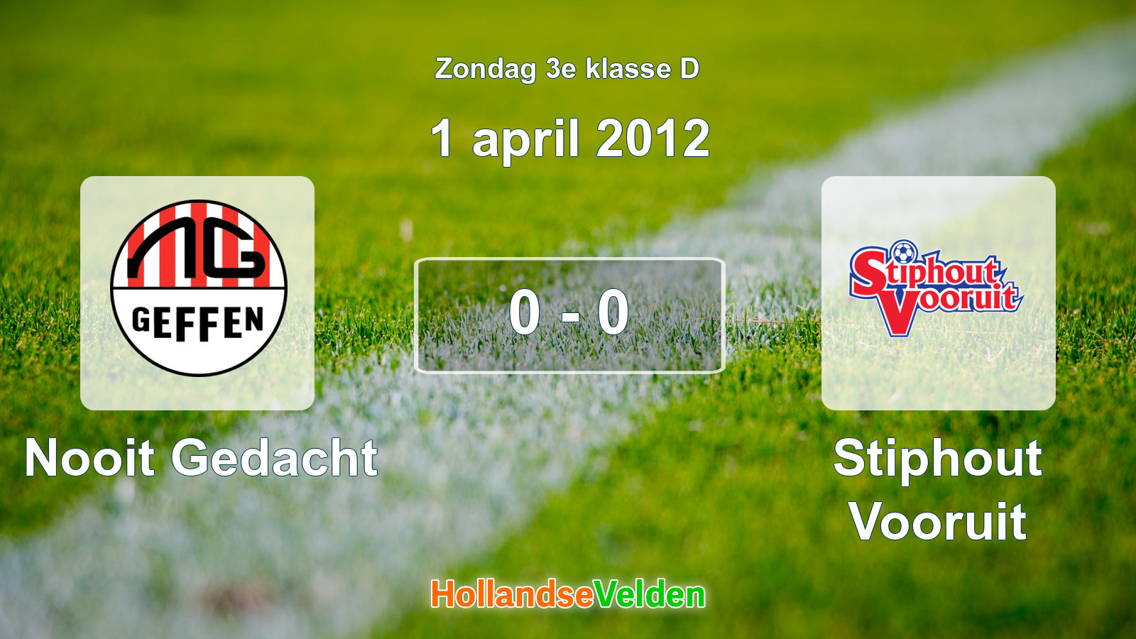 Gespeelde wedstrijd: Nooit Gedacht - Stiphout Vooruit 0 - 0 (1 april 2012)