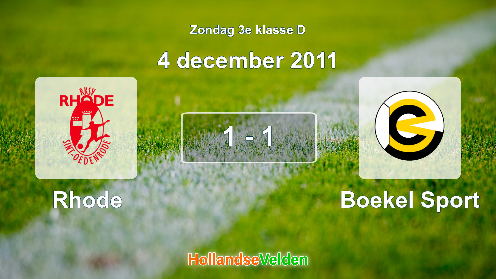 Gespeelde wedstrijd: Rhode - Boekel Sport 1 - 1 (4 december 2011)