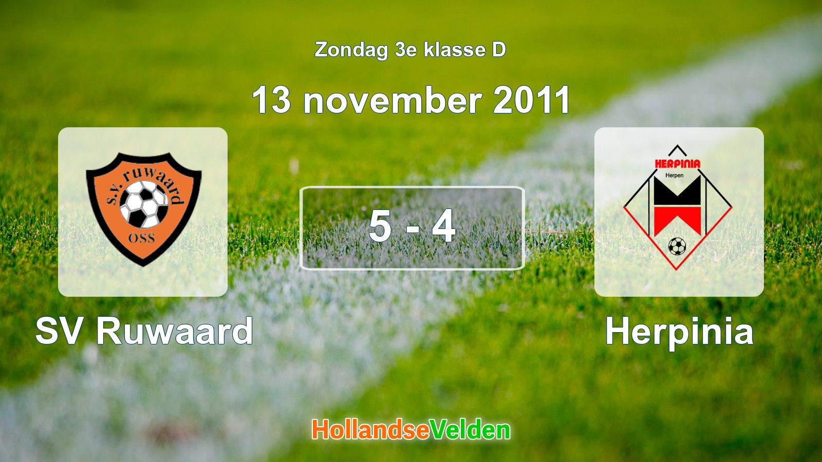 Gespeelde wedstrijd: SV Ruwaard - Herpinia 5 - 4 (13 november 2011)