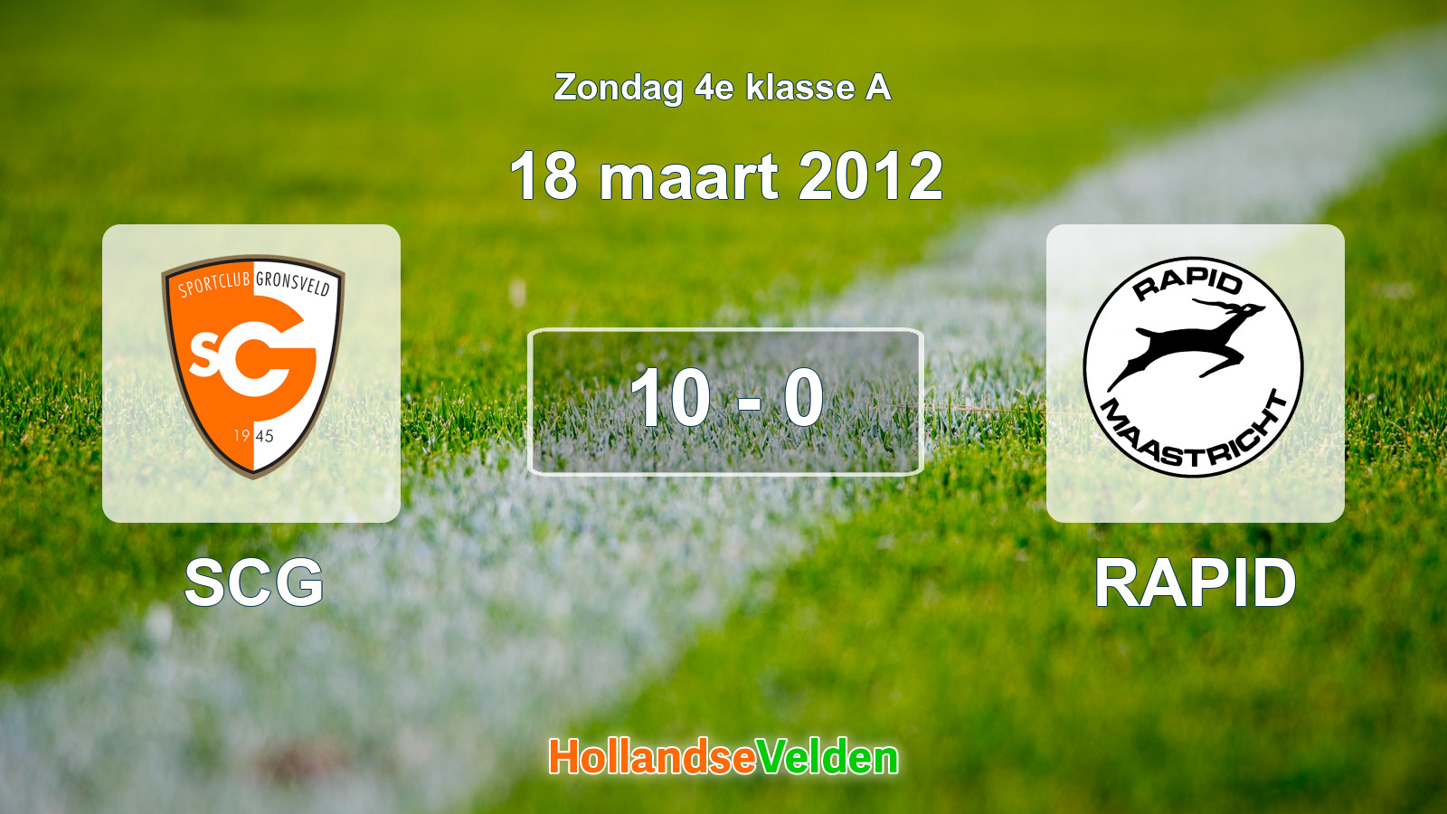 Gespeelde wedstrijd: SCG - RAPID 10 - 0 (18 maart 2012)