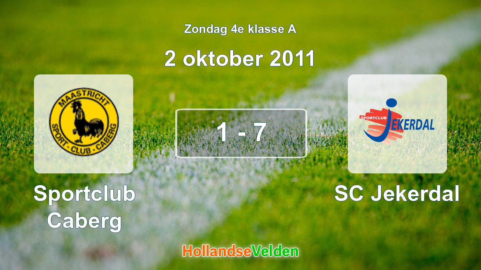 Gespeelde wedstrijd: Sportclub Caberg - SC Jekerdal 1 - 7 (2 oktober 2011)