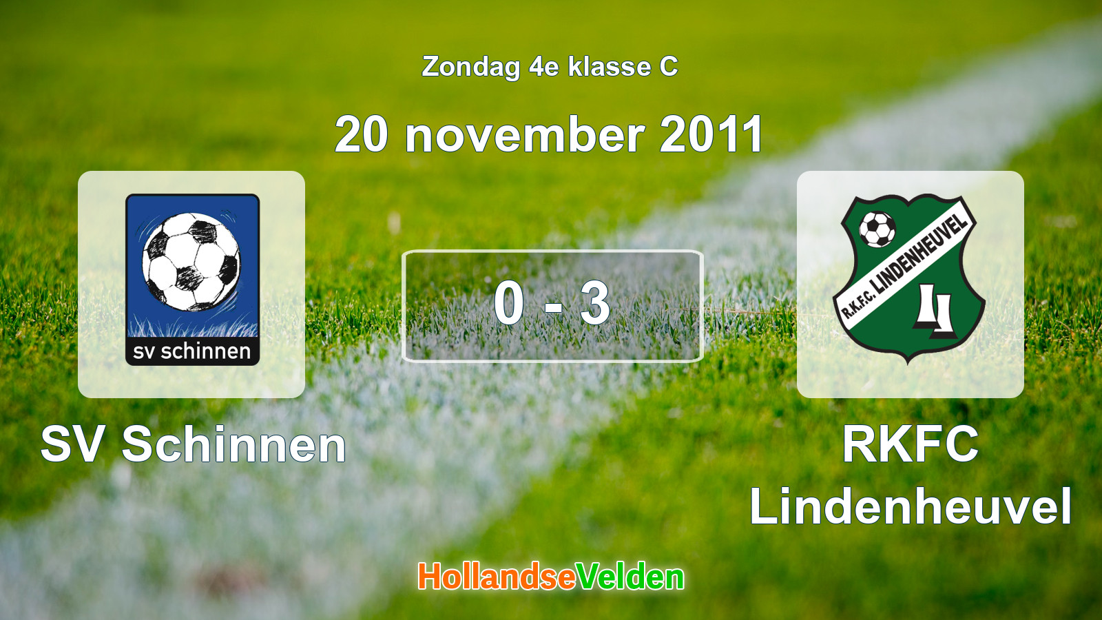 Gespeelde wedstrijd: SV Schinnen - RKFC Lindenheuvel 0 - 3 (20 november 2011)