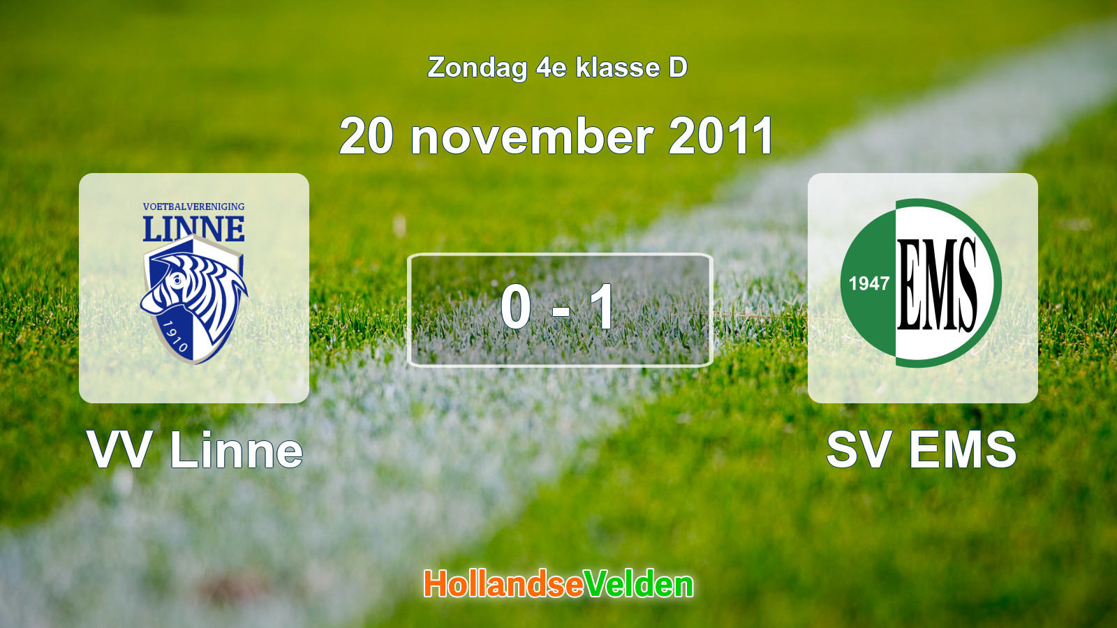 Gespeelde wedstrijd: VV Linne - SV EMS 0 - 1 (20 november 2011)