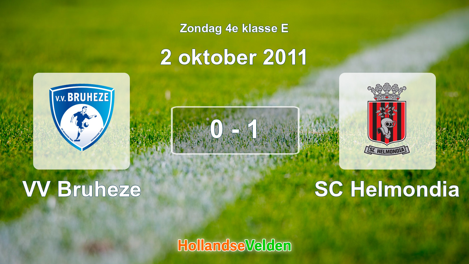 Gespeelde wedstrijd: VV Bruheze - SC Helmondia 0 - 1 (2 oktober 2011)