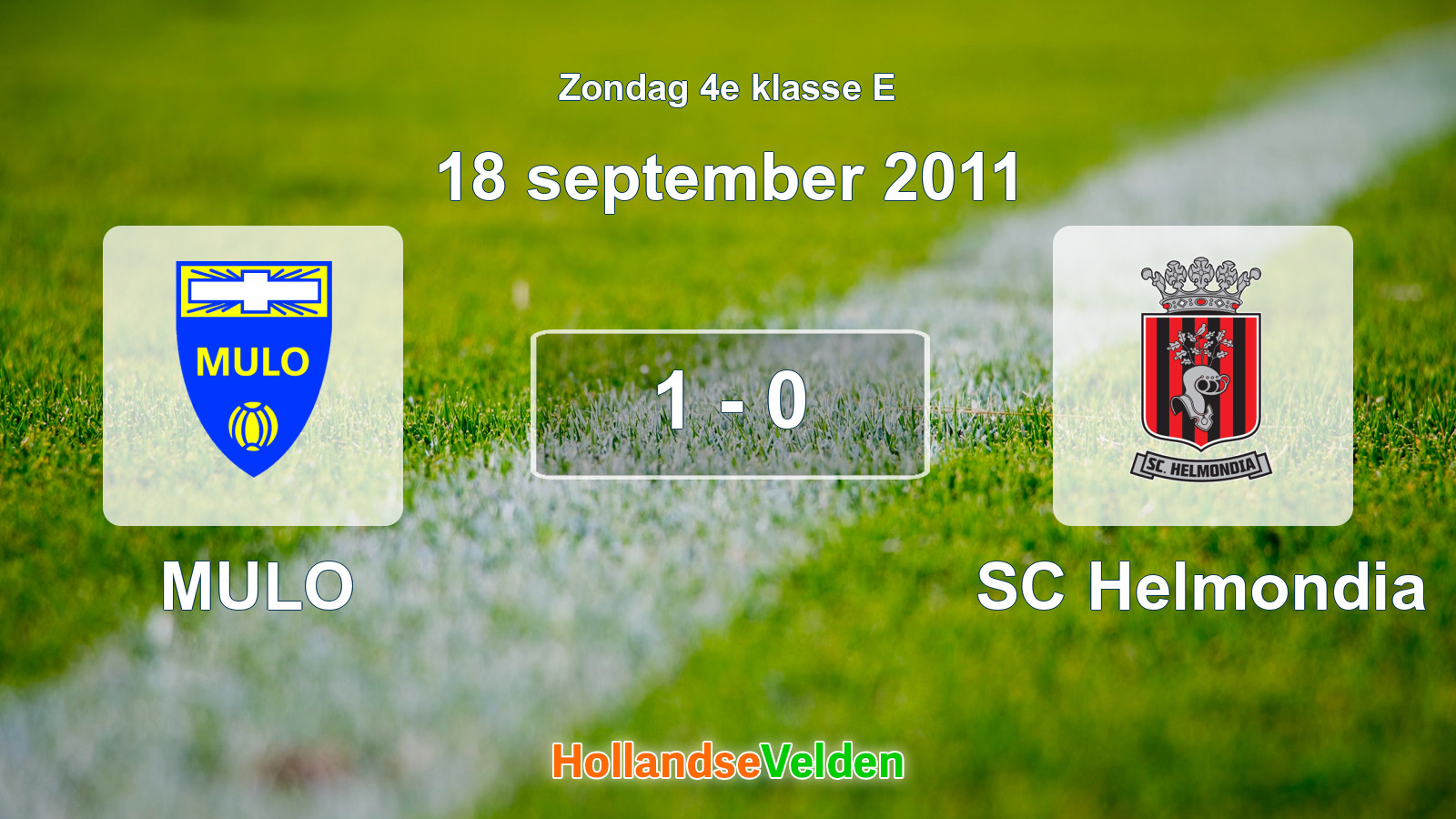 Gespeelde wedstrijd: MULO - SC Helmondia 1 - 0 (18 september 2011)