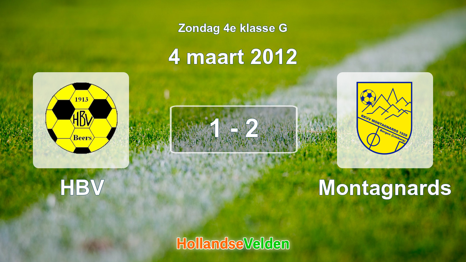Gespeelde wedstrijd: HBV - Montagnards 1 - 2 (4 maart 2012)