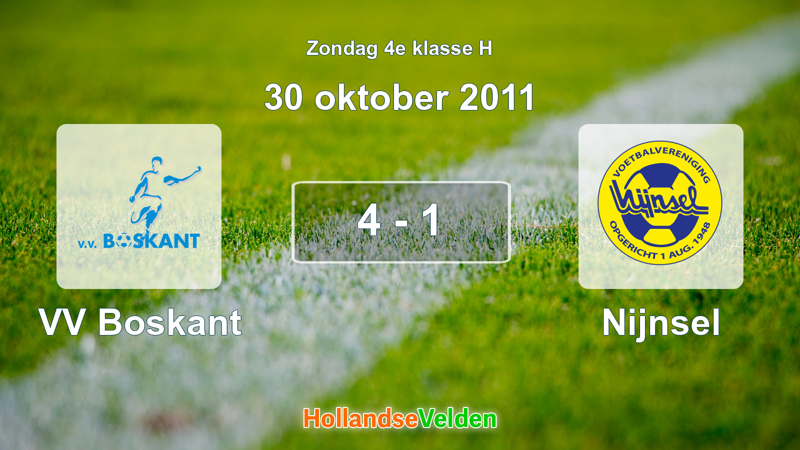 Gespeelde wedstrijd: VV Boskant - Nijnsel 4 - 1 (30 oktober 2011)