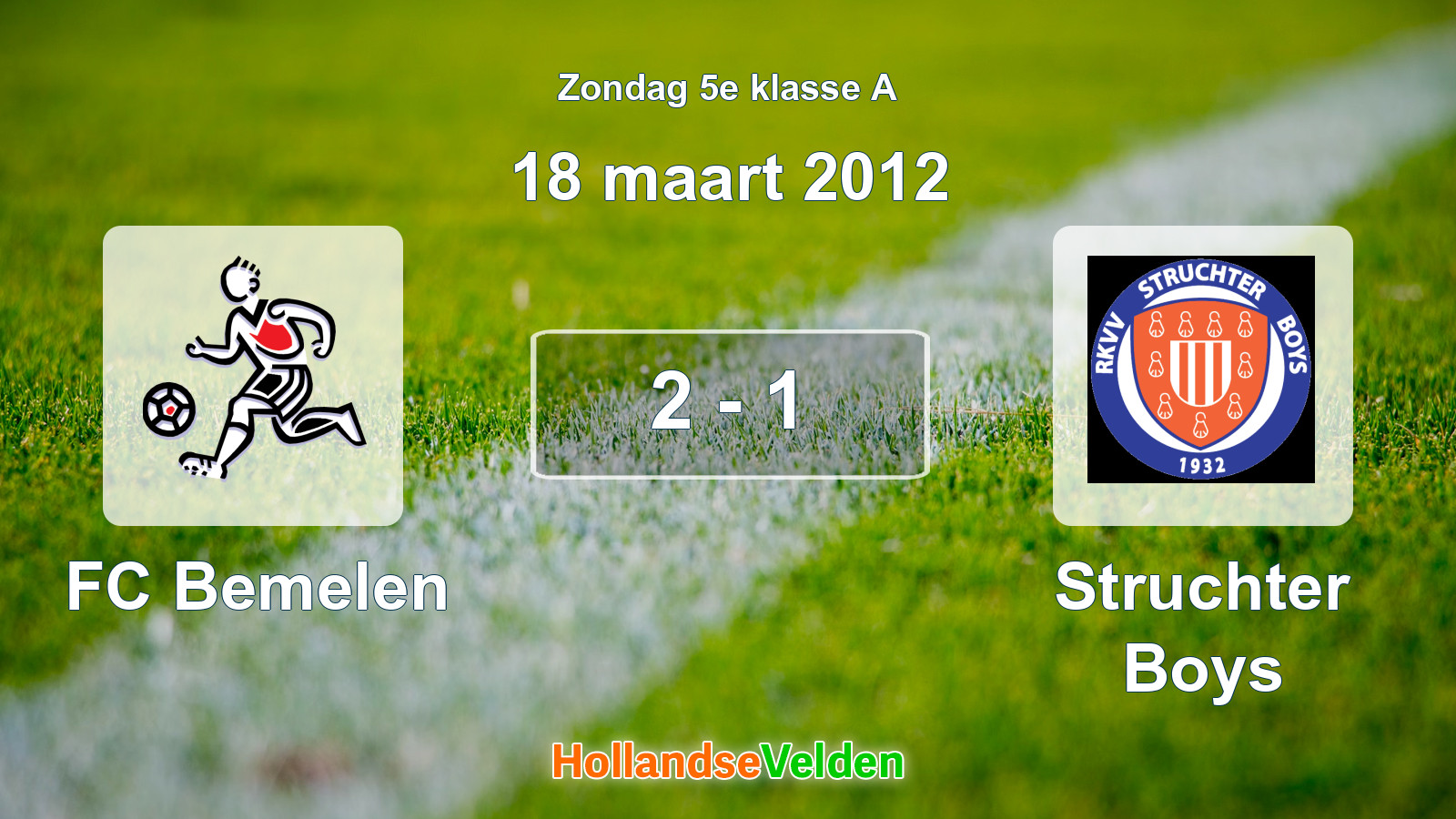 Gespeelde wedstrijd: FC Bemelen - Struchter Boys 2 - 1 (18 maart 2012)