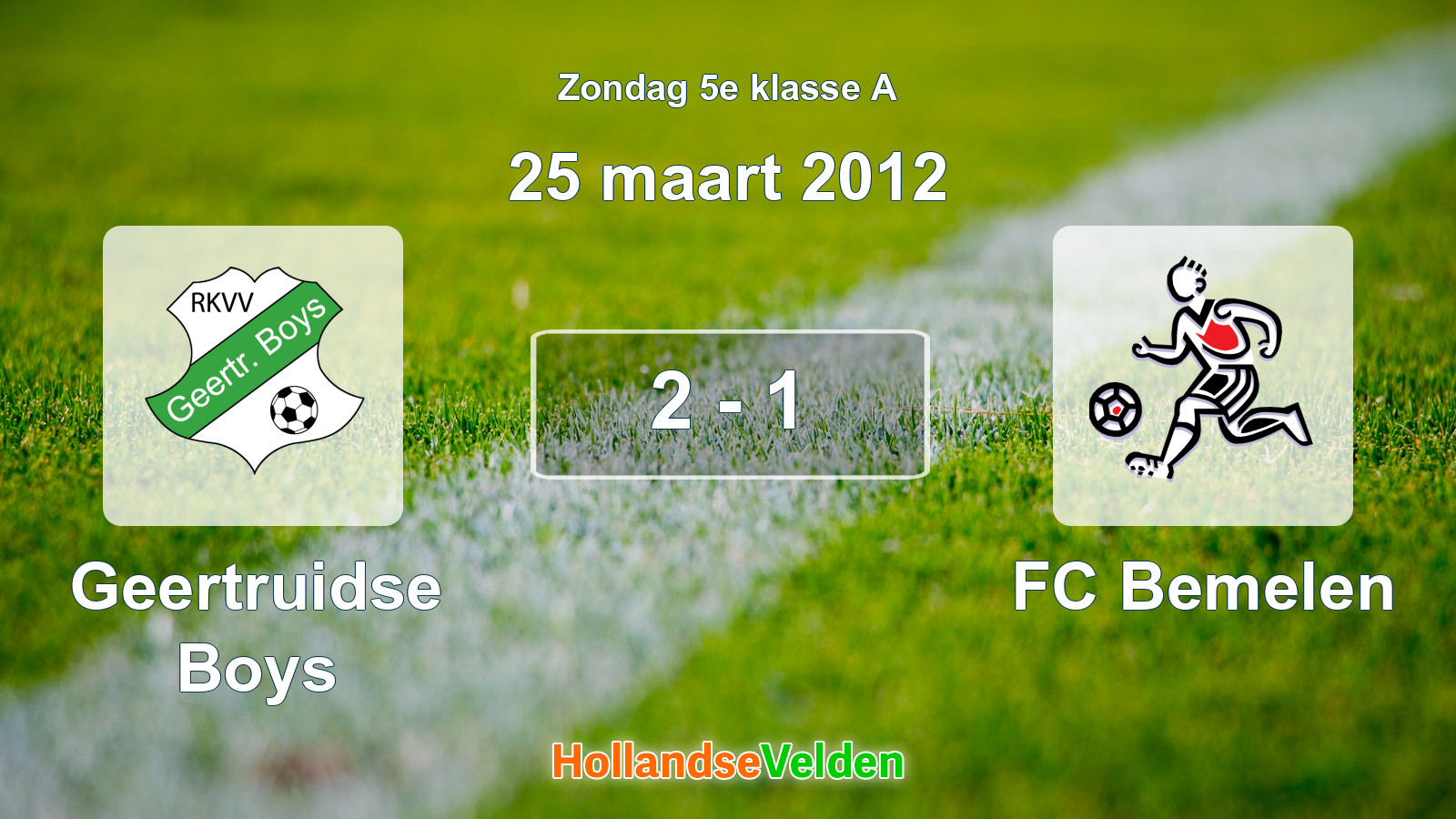 Gespeelde wedstrijd: Geertruidse Boys - FC Bemelen 2 - 1 (25 maart 2012)