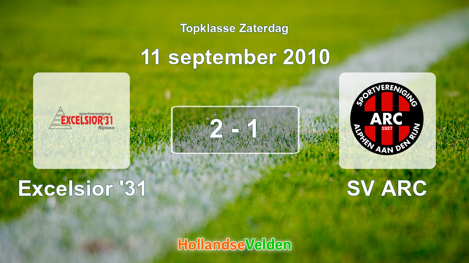 Gespeelde wedstrijd: Excelsior '31 - SV ARC 2 - 1 (11 september 2010)