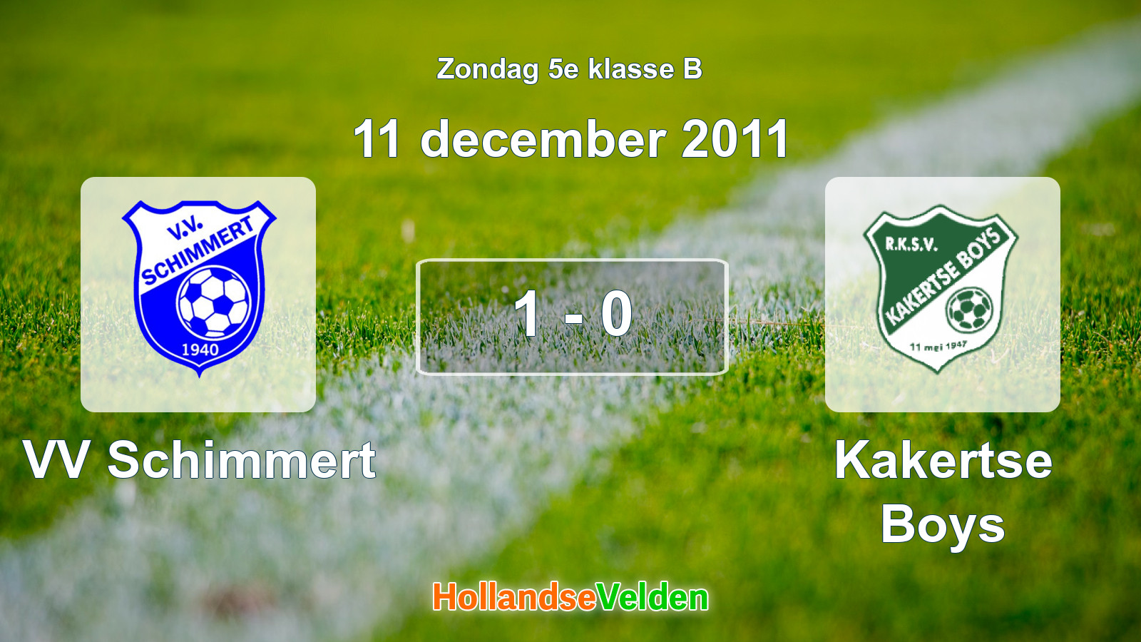 Gespeelde wedstrijd: VV Schimmert - Kakertse Boys 1 - 0 (11 december 2011)