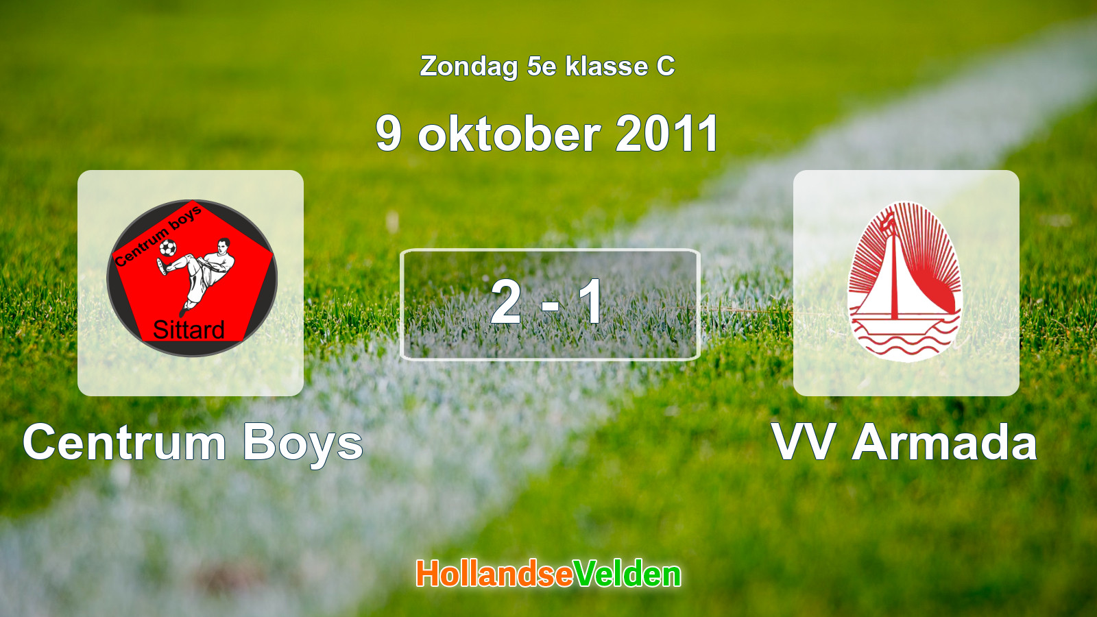 Gespeelde wedstrijd: Centrum Boys - VV Armada 2 - 1 (9 oktober 2011)
