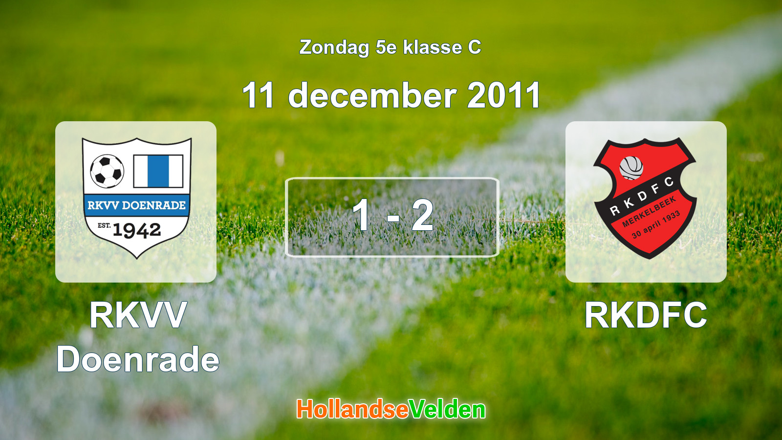 Gespeelde wedstrijd: RKVV Doenrade - RKDFC 1 - 2 (11 december 2011)