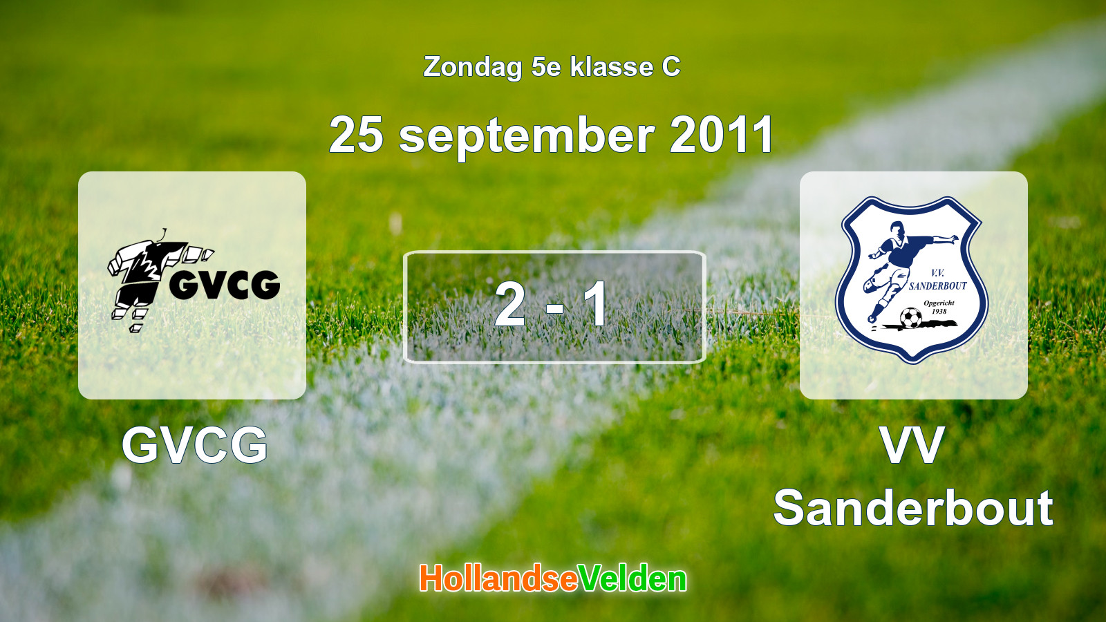 Gespeelde wedstrijd: GVCG - VV Sanderbout 2 - 1 (25 september 2011)