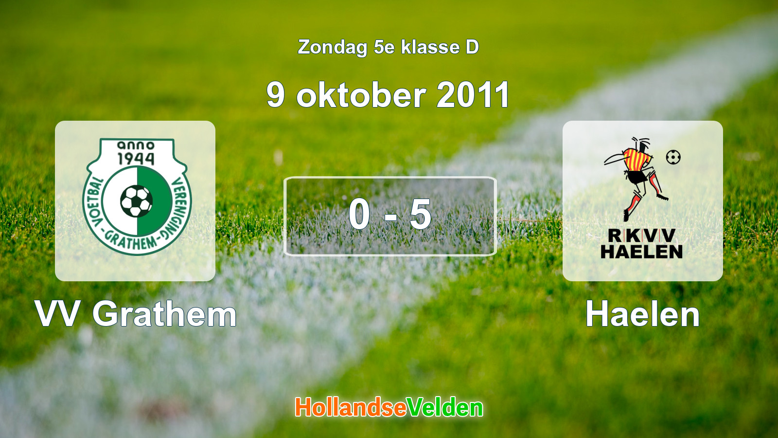 Gespeelde wedstrijd: VV Grathem - Haelen 0 - 5 (9 oktober 2011)
