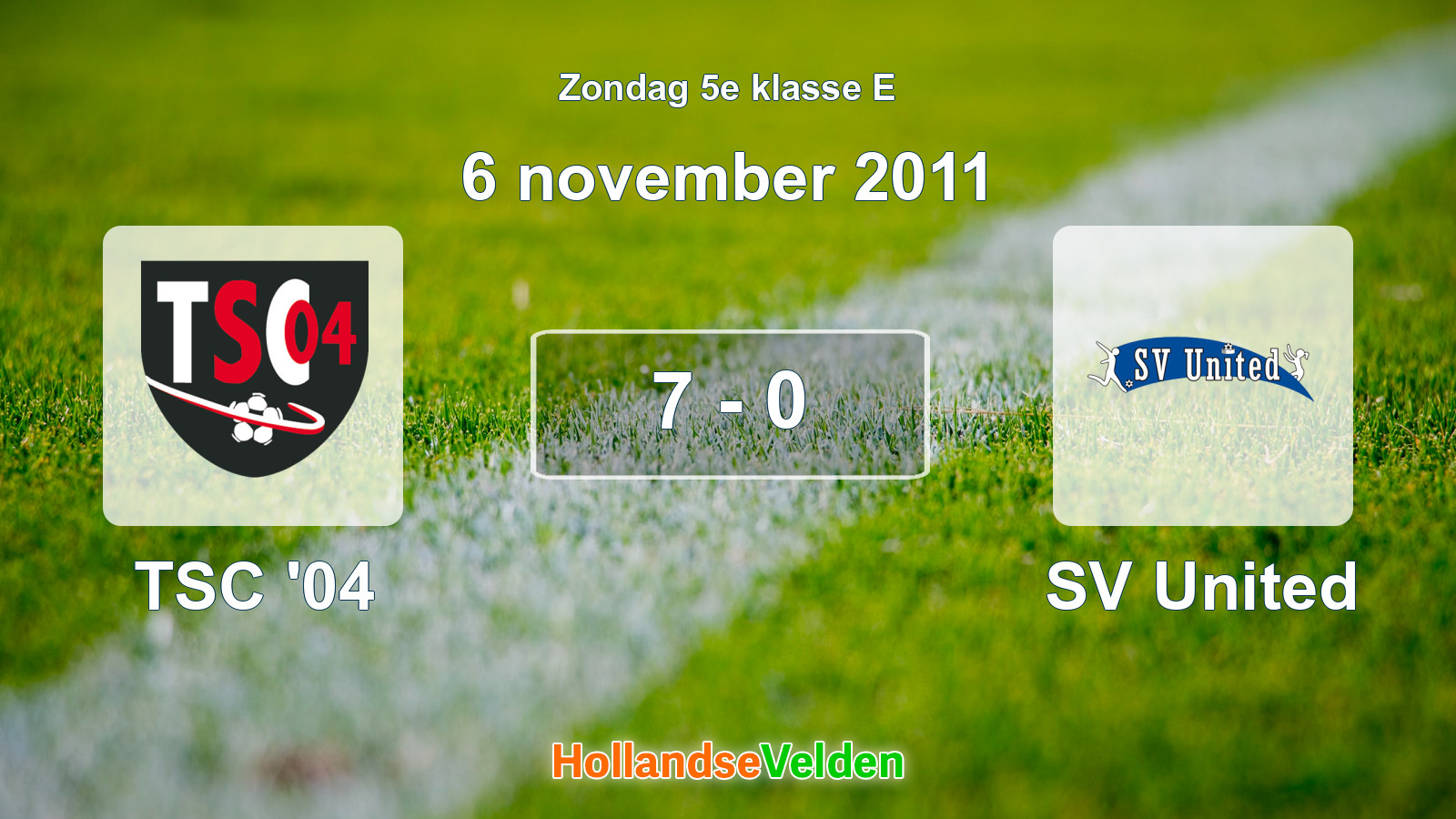 Gespeelde wedstrijd: TSC '04 - SV United 7 - 0 (6 november 2011)