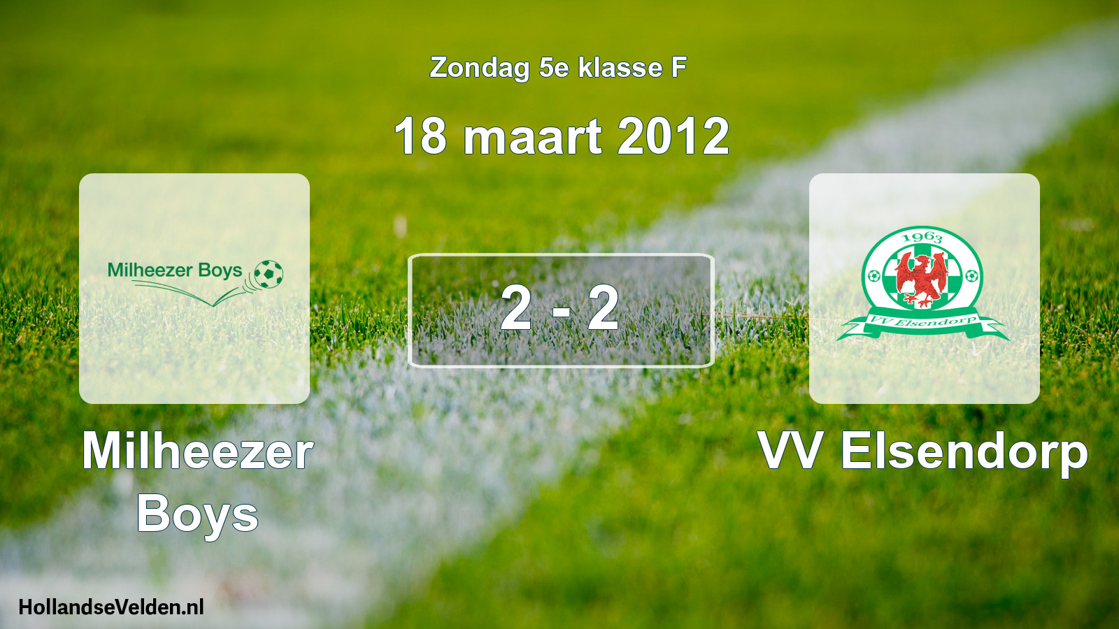 Gespeelde wedstrijd: Milheezer Boys - VV Elsendorp 2 - 2 (18 maart 2012)