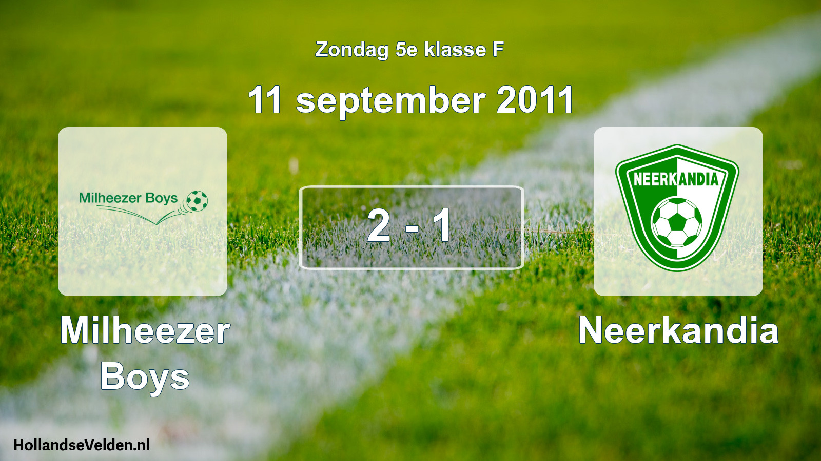 Gespeelde wedstrijd: Milheezer Boys - Neerkandia 2 - 1 (11 september 2011)