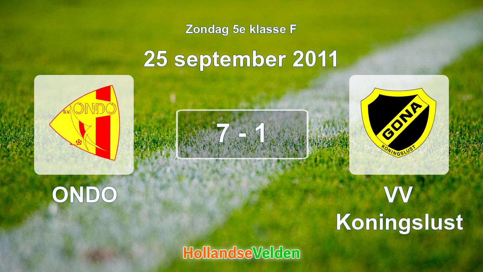 Gespeelde wedstrijd: ONDO - VV Koningslust 7 - 1 (25 september 2011)