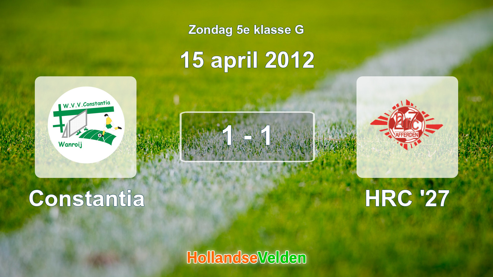 Gespeelde wedstrijd: Constantia - HRC '27 1 - 1 (15 april 2012)