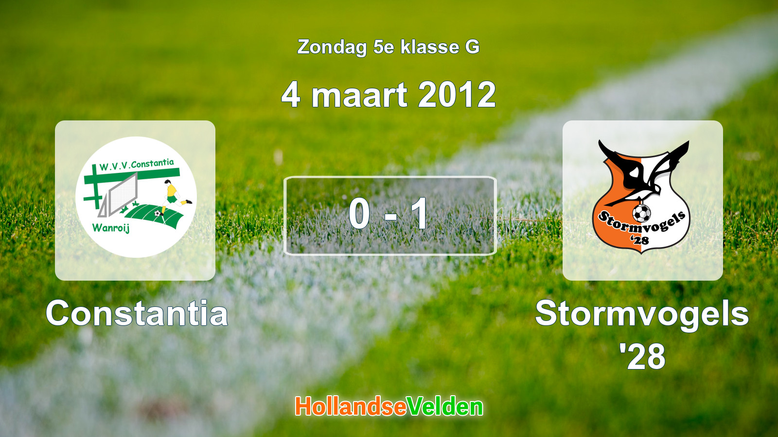 Gespeelde wedstrijd: Constantia - Stormvogels '28 0 - 1 (4 maart 2012)