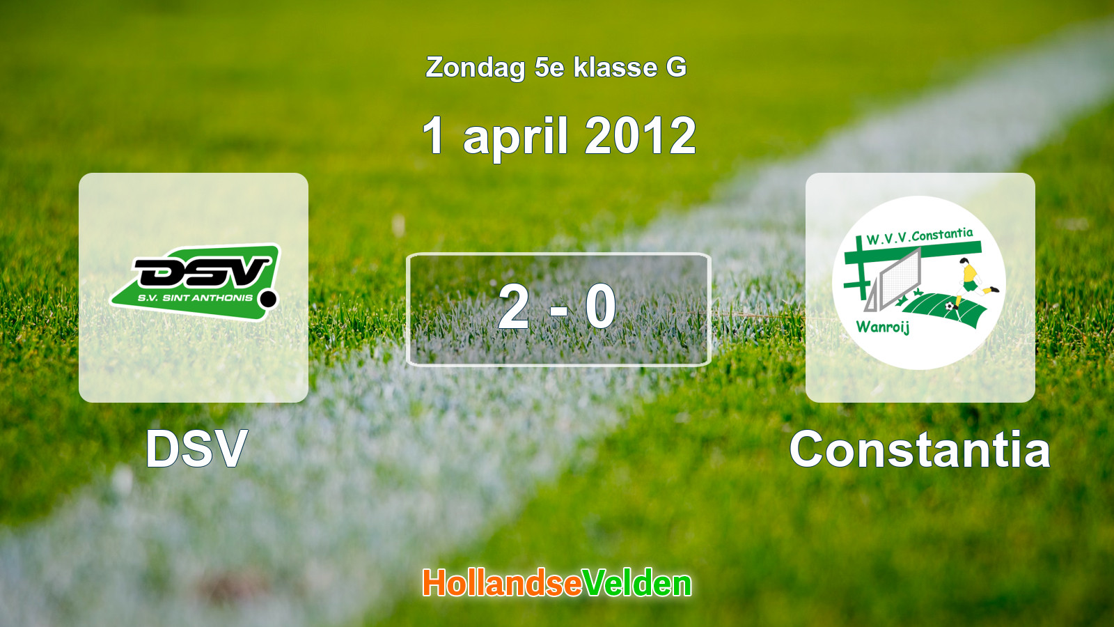 Gespeelde wedstrijd: DSV - Constantia 2 - 0 (1 april 2012)