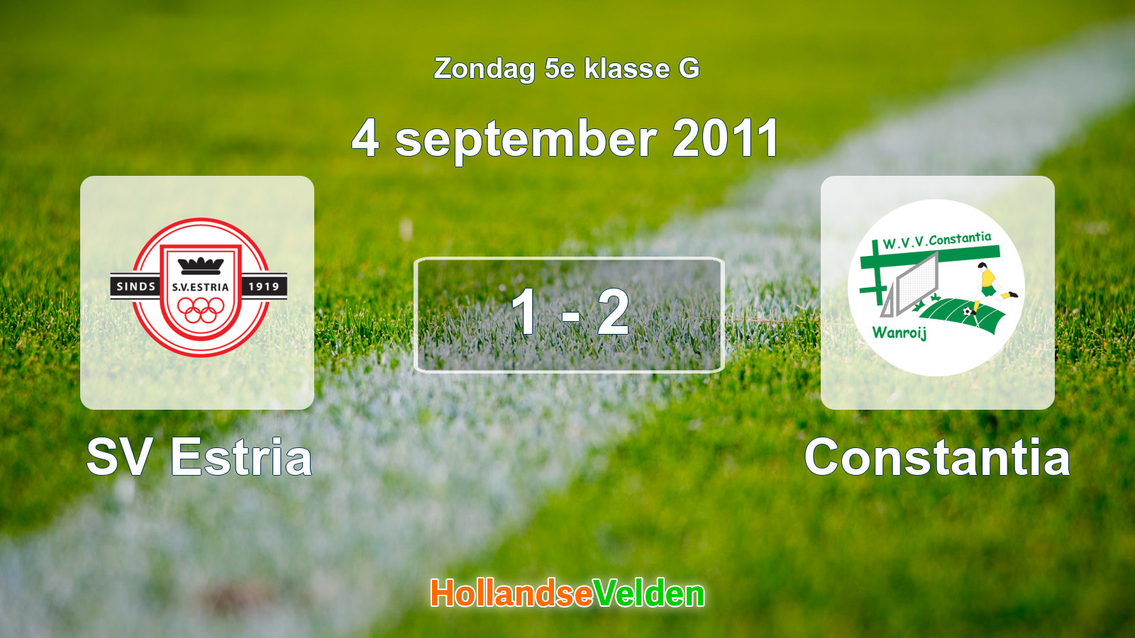 Gespeelde wedstrijd: SV Estria - Constantia 1 - 2 (4 september 2011)