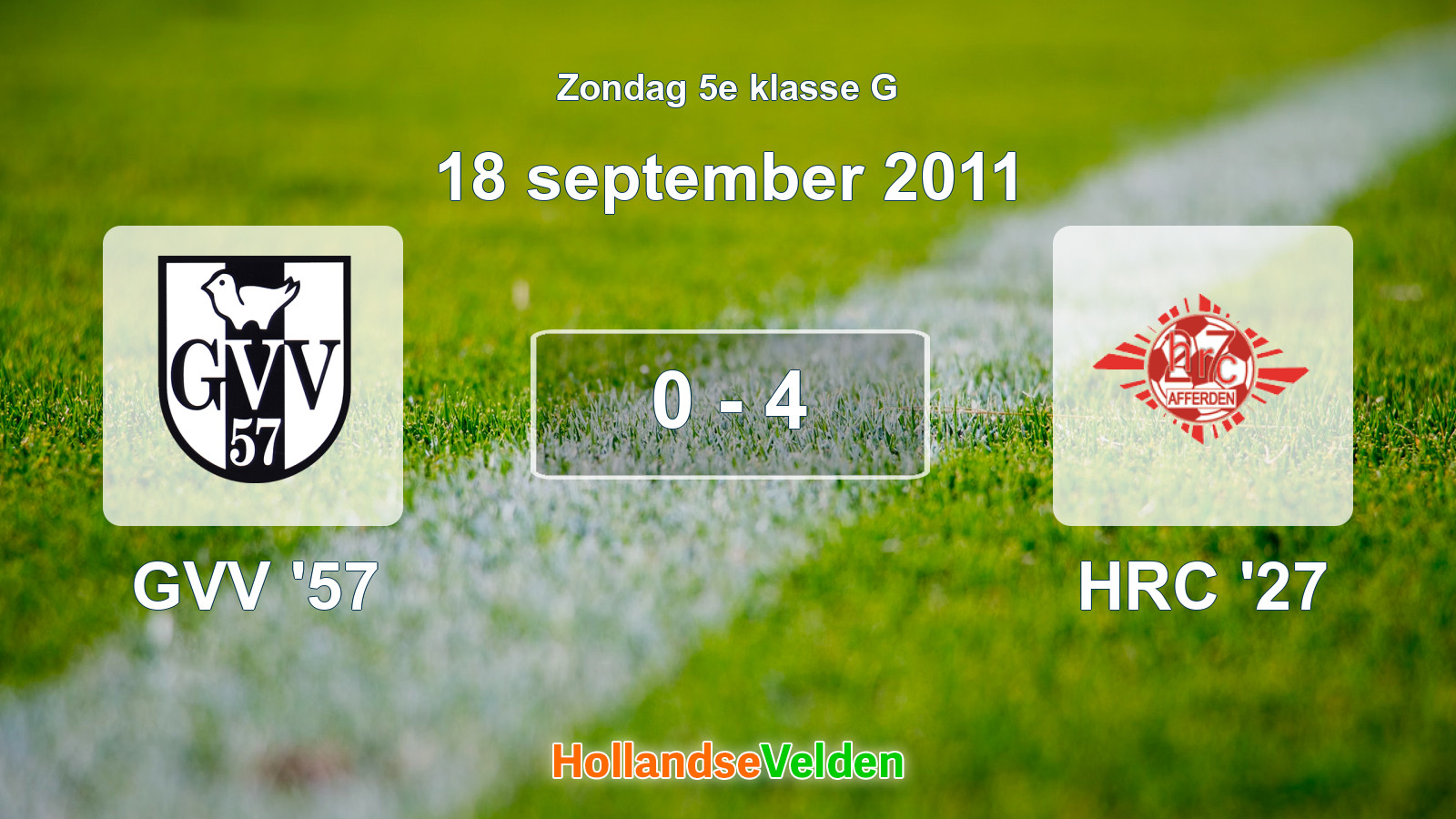 Gespeelde wedstrijd: GVV '57 - HRC '27 0 - 4 (18 september 2011)