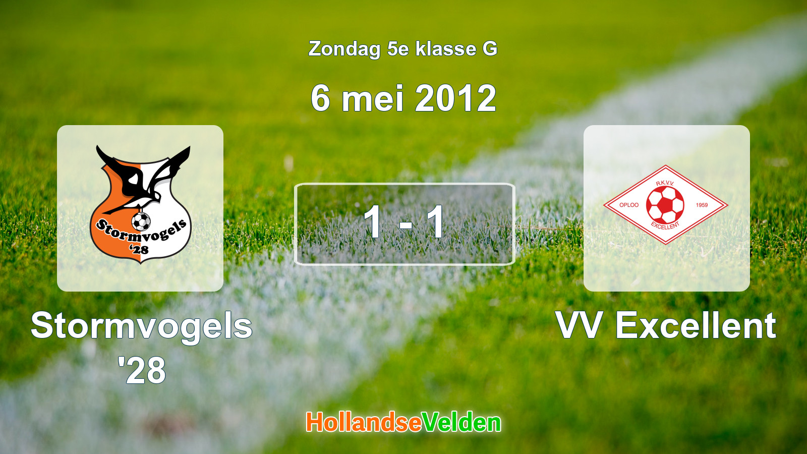 Gespeelde wedstrijd: Stormvogels '28 - VV Excellent 1 - 1 (6 mei 2012)