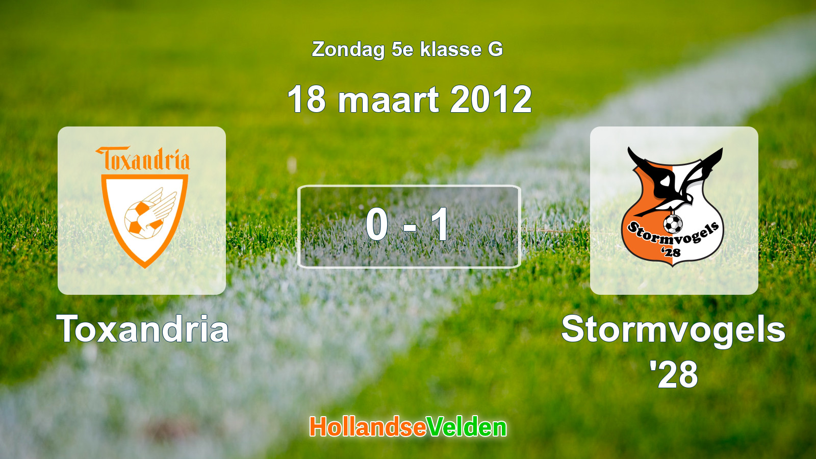 Gespeelde wedstrijd: Toxandria - Stormvogels '28 0 - 1 (18 maart 2012)
