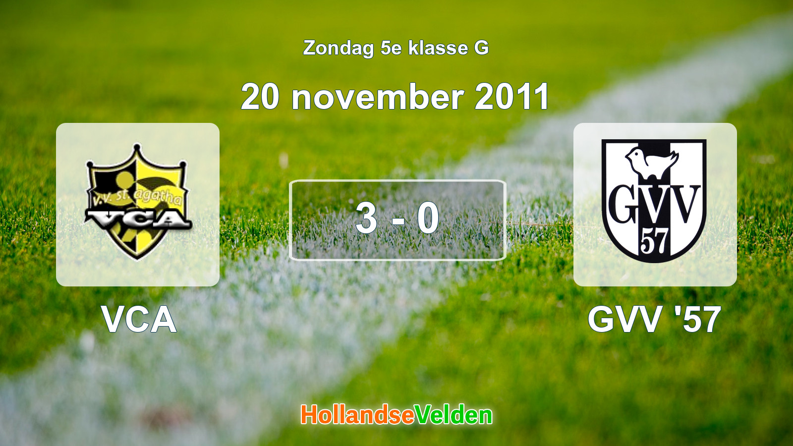 Gespeelde wedstrijd: VCA - GVV '57 3 - 0 (20 november 2011)