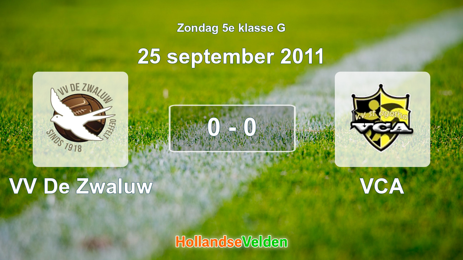 Gespeelde wedstrijd: VV De Zwaluw - VCA 0 - 0 (25 september 2011)