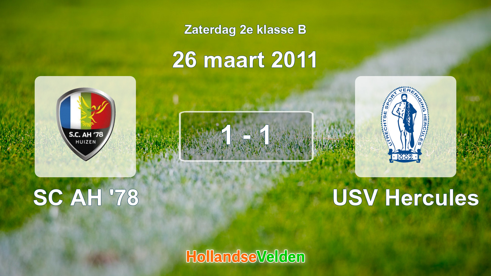 Gespeelde wedstrijd: SC AH '78 - USV Hercules 1 - 1 (26 maart 2011)