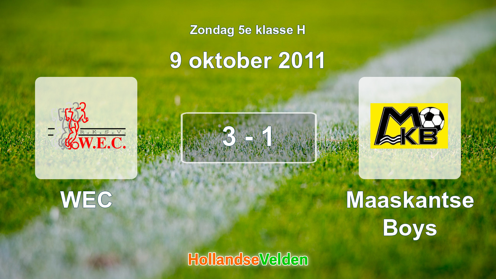 Gespeelde wedstrijd: WEC - Maaskantse Boys 3 - 1 (9 oktober 2011)