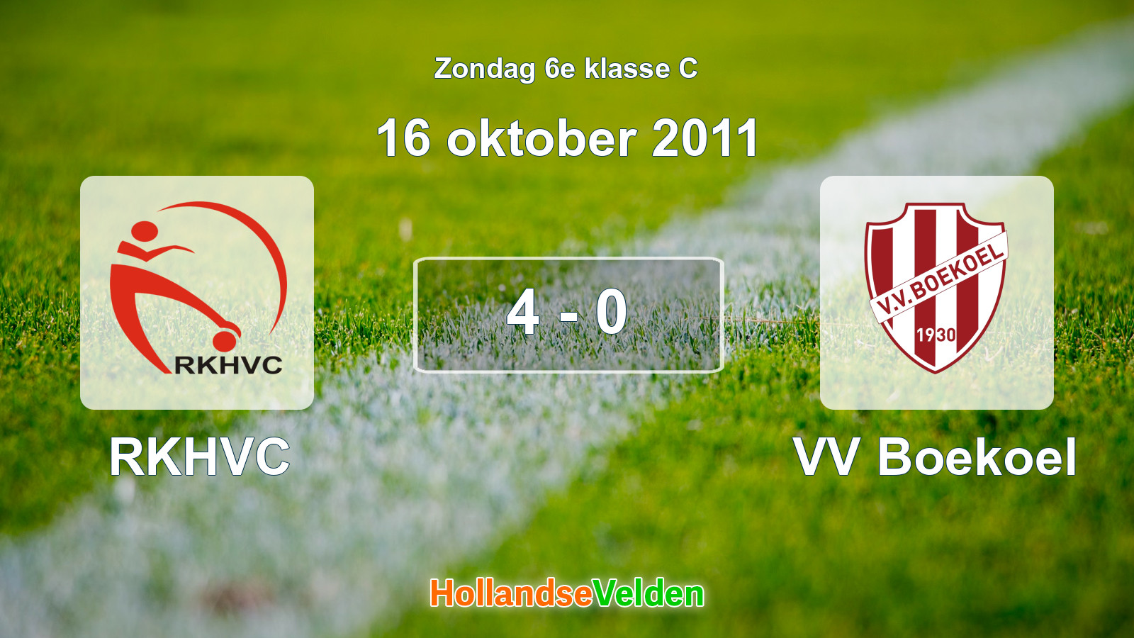 Gespeelde wedstrijd: RKHVC - VV Boekoel 4 - 0 (16 oktober 2011)