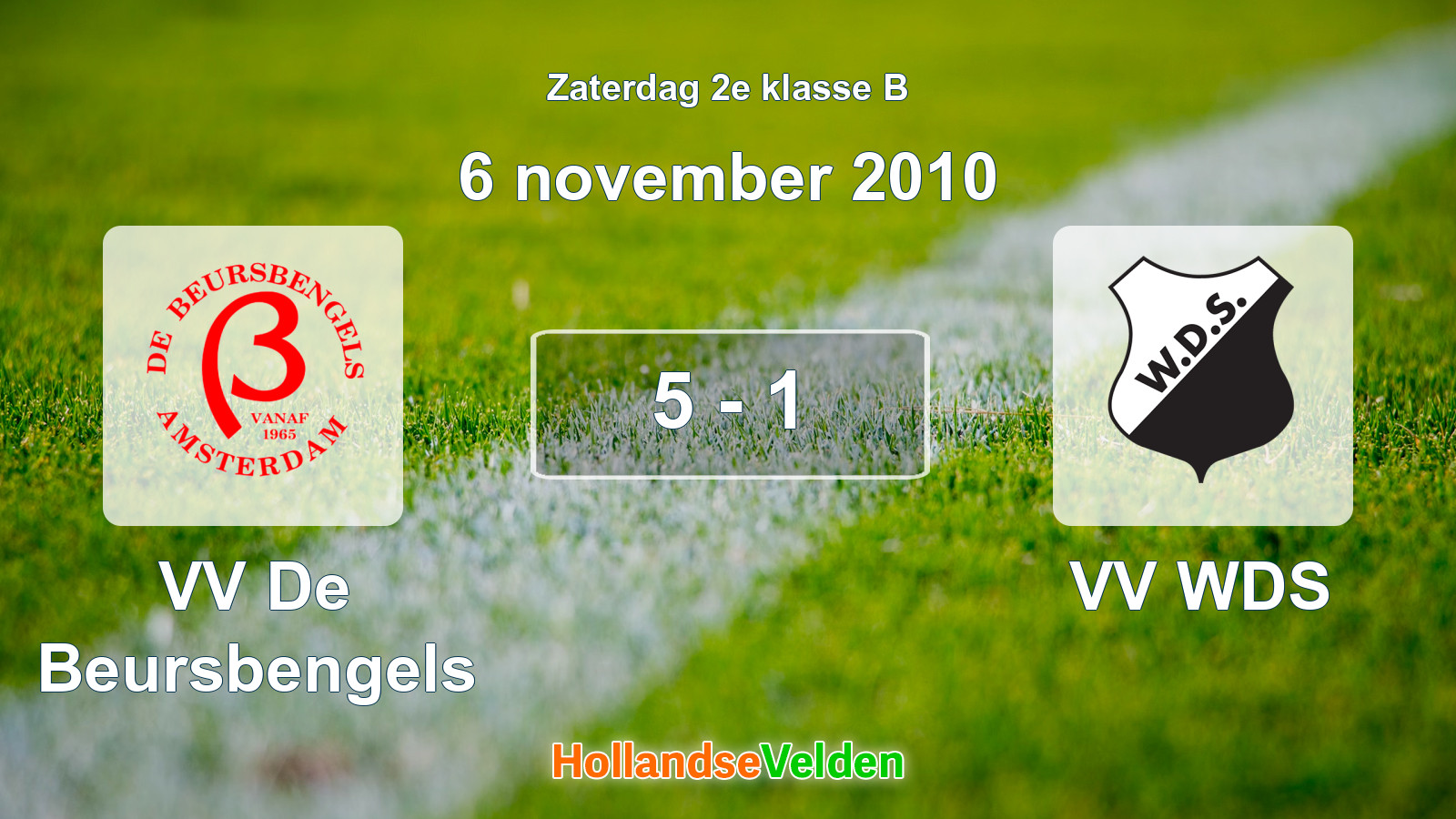 Gespeelde wedstrijd: VV De Beursbengels - VV WDS 5 - 1 (6 november 2010)