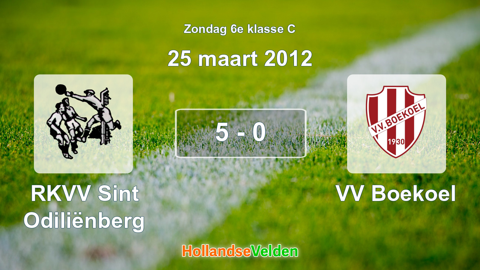 Gespeelde wedstrijd: RKVV Sint Odiliënberg - VV Boekoel 5 - 0 (25 maart 2012)