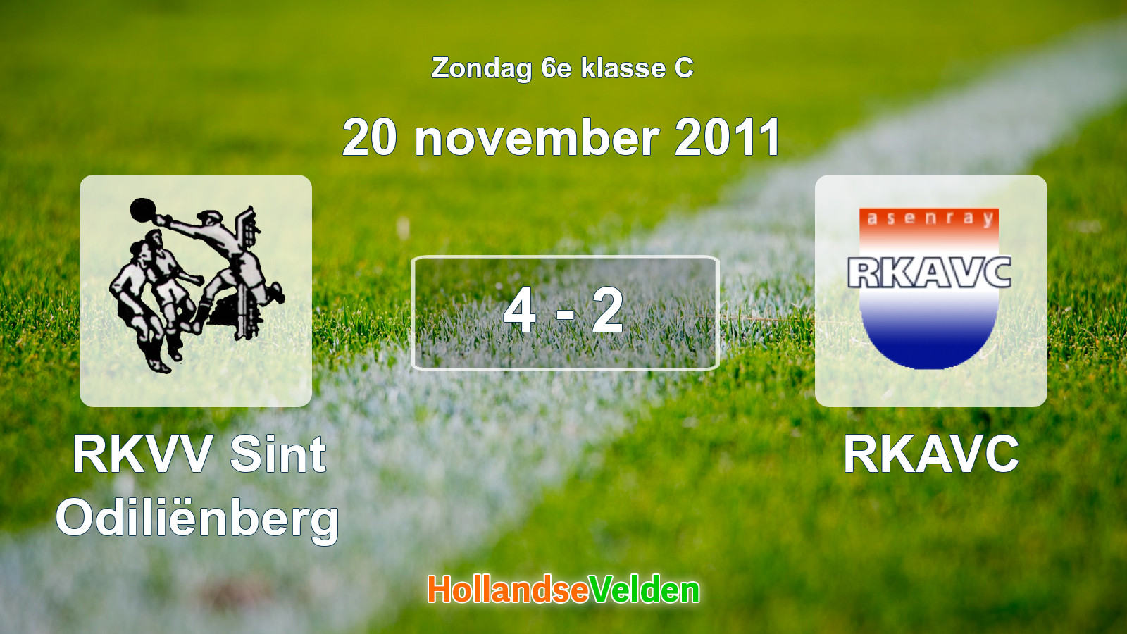 Gespeelde wedstrijd: RKVV Sint Odiliënberg - RKAVC 4 - 2 (20 november 2011)