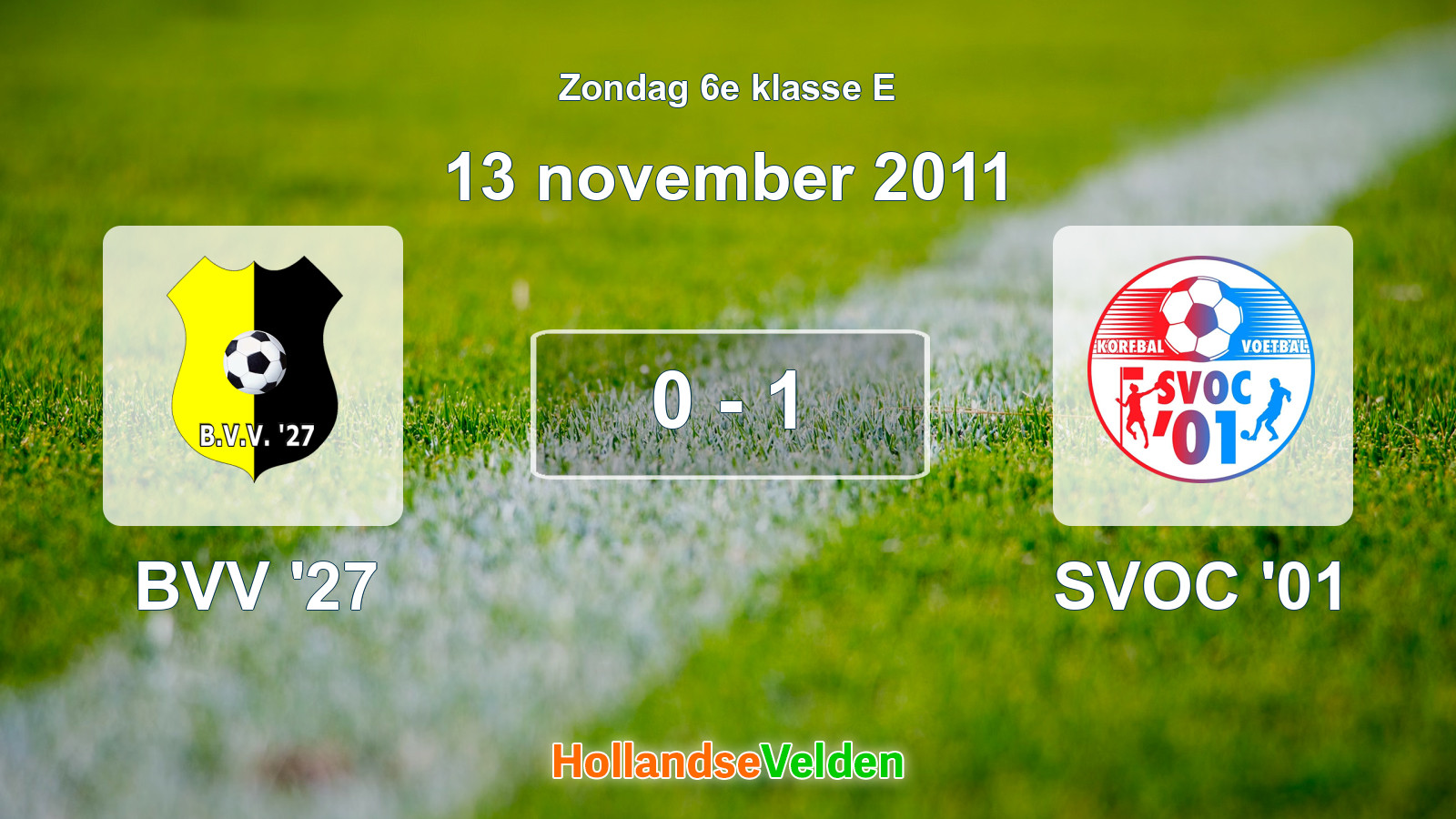 Gespeelde wedstrijd: BVV '27 - SVOC '01 0 - 1 (13 november 2011)