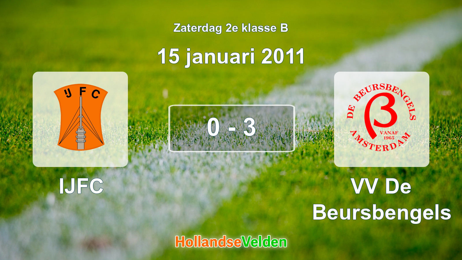 Gespeelde wedstrijd: IJFC - VV De Beursbengels 0 - 3 (15 januari 2011)