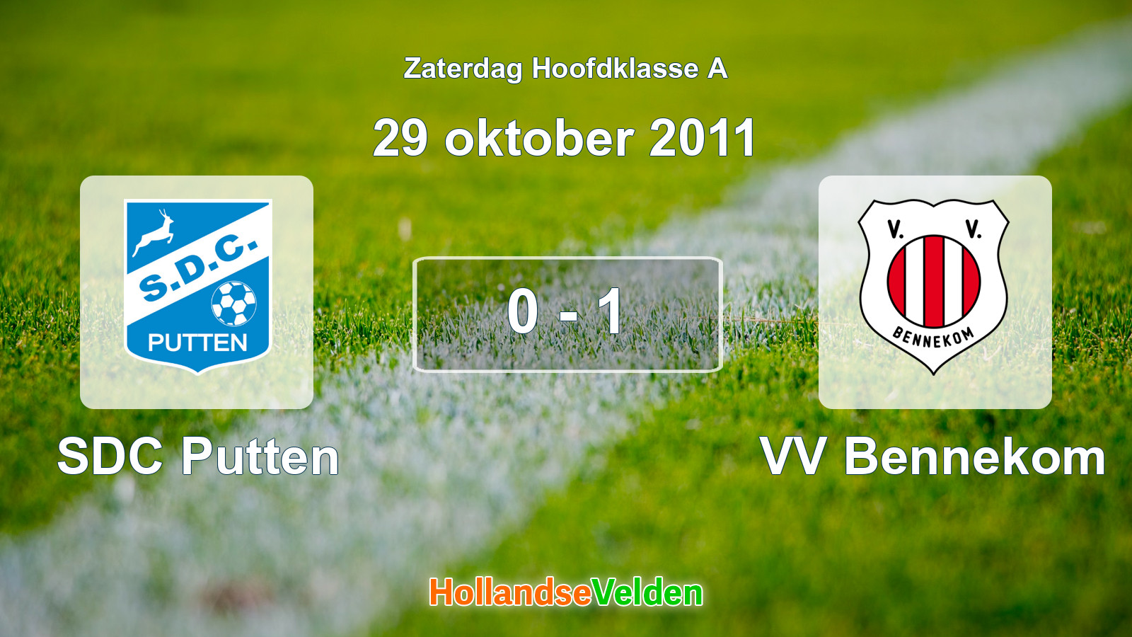 Gespeelde wedstrijd: SDC Putten - VV Bennekom 0 - 1 (29 oktober 2011)